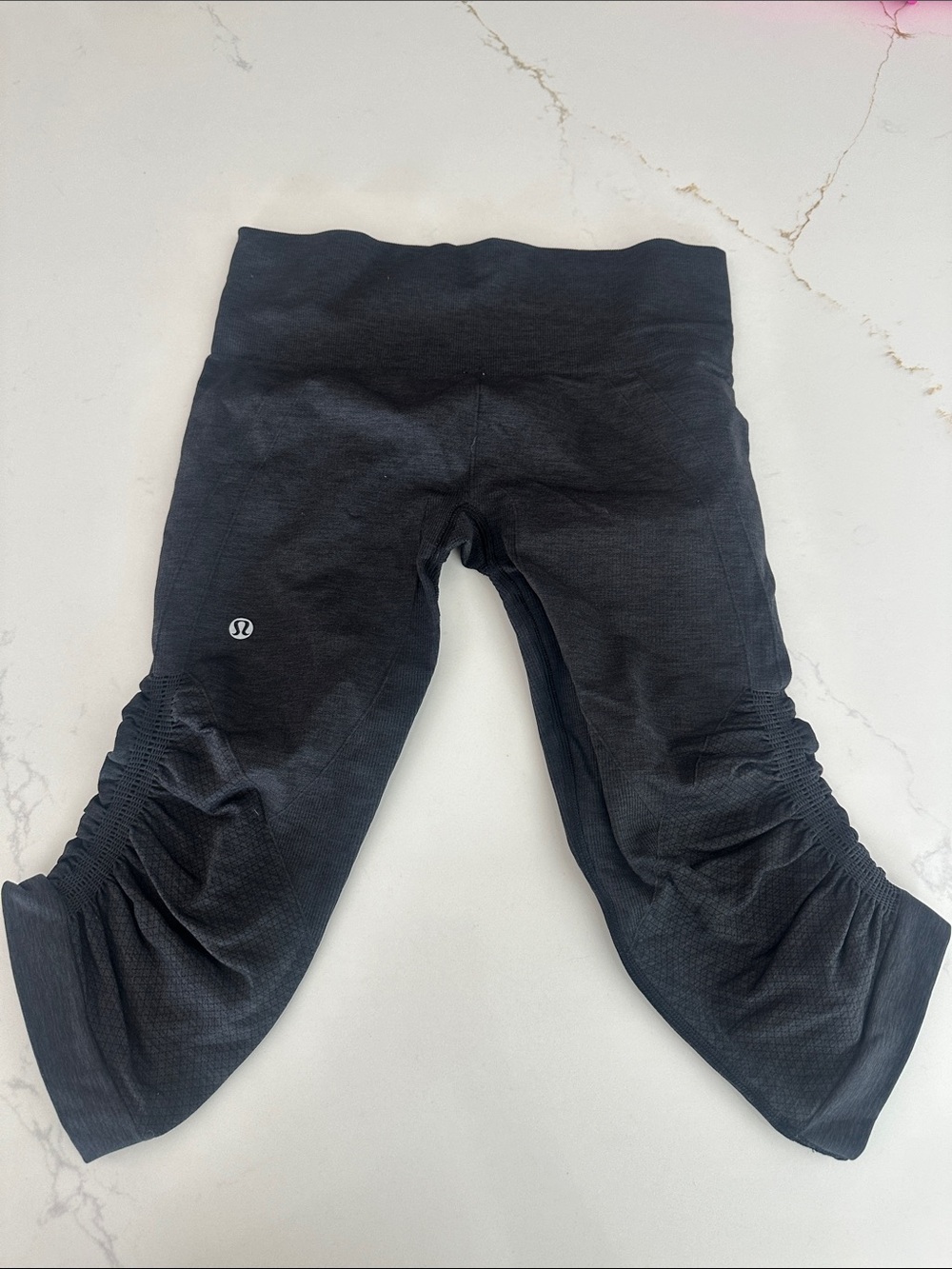 lululemon athletica Kids Black Ruched Capri Leggings
